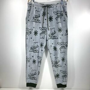 Star Wars Mandalorian Grogu Baby Yoda Gray Green Fleece PJ Lounge Jogger Pants L